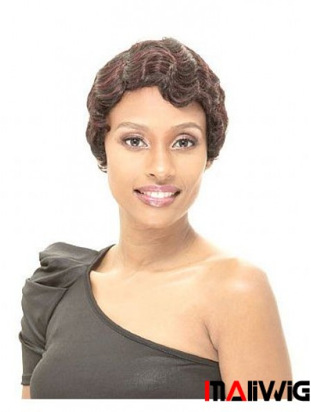 Short Brown Straight Layered Amazing African American Wigs