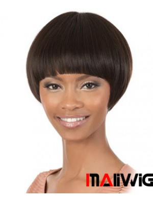 Short Brown Straight Bobs Cheapest African American Wigs