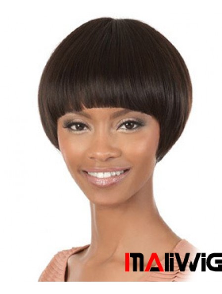 Short Brown Straight Bobs Cheapest African American Wigs
