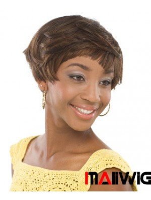 Short Brown Wavy Boycuts Incredible African American Wigs