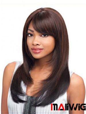 Long Auburn Straight Layered Exquisite African American Wigs