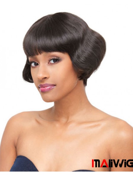 Capless Short Straight Brown Exquisite Bob Wigs