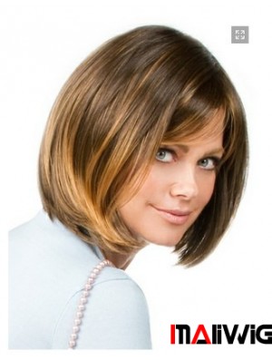 Capless Chin Length Straight Blonde Popular Bob Wigs