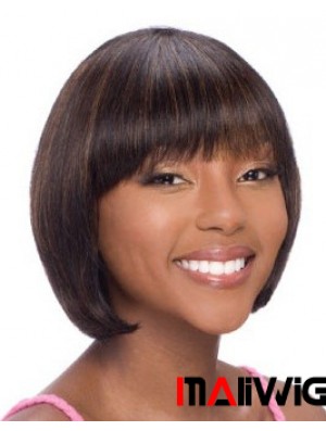 Chin Length Auburn Straight Bobs Cheapest African American Wigs
