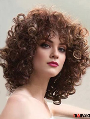 Ladies Synthetic Wigs Shoulder Length Curly Style Layered Cut