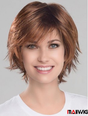 Comfortable Auburn Beautiful Wavy Short Synthetic Bob Wigs