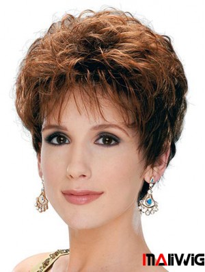 Classic Lady Wig With Capless Synthetic Curly Style Short Length