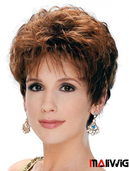 Classic Lady Wig With Capless Synthetic Curly Style Short Length