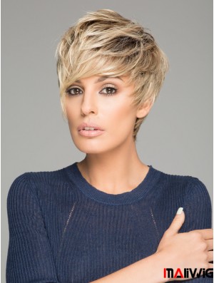 Synthetic Wigs Good Quality Monofilament Straight Style Blonde Color