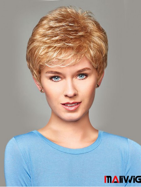 Buy Synthetic With Capless Short Length Blonde Color