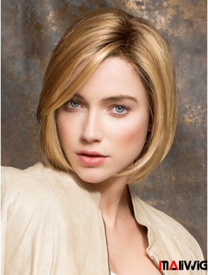 Chin Length Blonde No-Fuss 10 inch Straight Bob Wigs