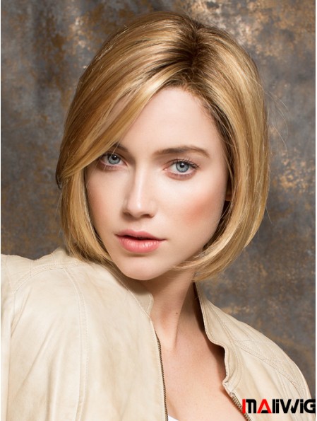 Chin Length Blonde No-Fuss 10 inch Straight Bob Wigs