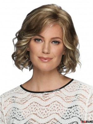 Lace Front 12 inch Wavy Blonde With Bangs Wigs