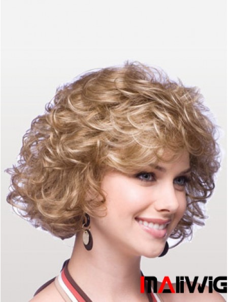 Synthetic Cheap Wigs With Capless Layered Cuts Chin Length Blonde Color