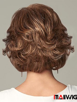 Durable Auburn Chin Length Layered Glueless Lace Front Wigs