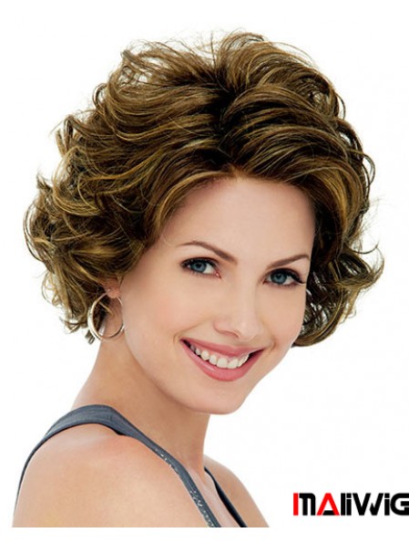 Lace Front Synthetic Wigs UK Chin Length Lace Front Curly Style