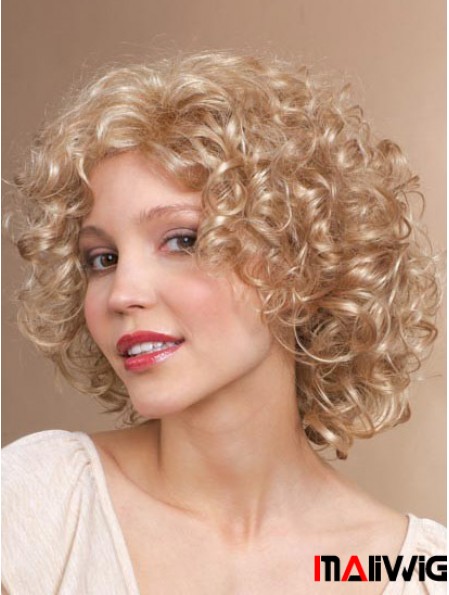 Chin Length Classic Curly Blonde Stylish Synthetic Wigs