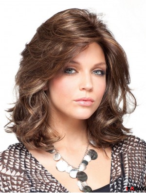 Great Curly Brown Gorgeous Shoulder Length Classic Wigs