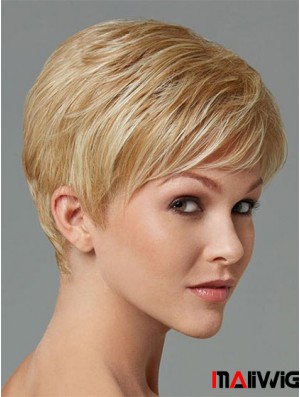 Synthetic Hair For Sale Boycuts Cropped Length Blonde Color