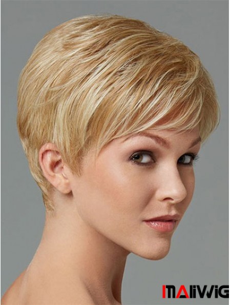 Synthetic Hair For Sale Boycuts Cropped Length Blonde Color