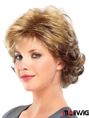 Curly Layered Short Great Blonde Synthetic Wigs