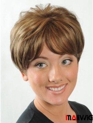 Short Boycuts Straight Auburn Online Synthetic Wigs