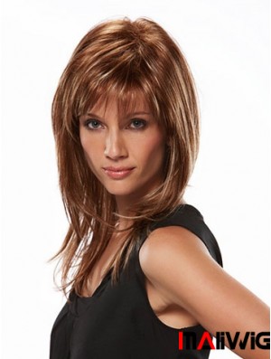 Online Brown Straight Layered Long Wigs