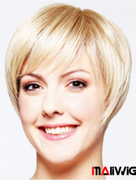Hairstyles 8 inch Straight Blonde Layered Short Wigs