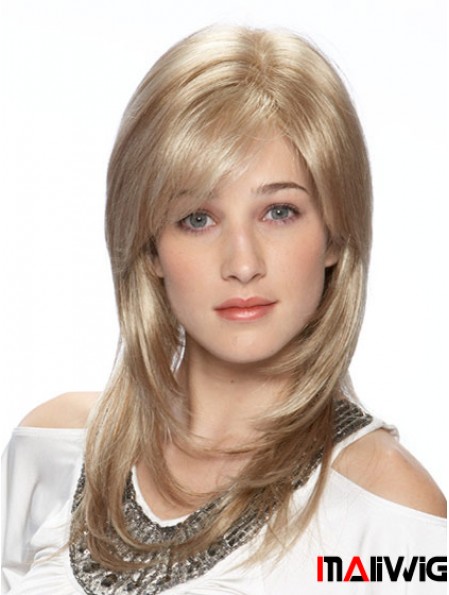 Straight Layered Long Blonde Stylish Lace Front Wigs