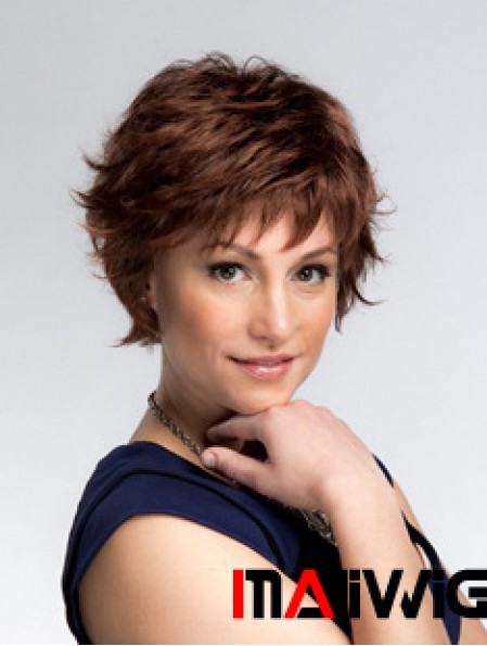 Short Wavy Capless Layered 8 inch Sleek Synthetic Wigs