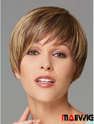Cropped Boycuts Straight Blonde Designed Synthetic Wigs