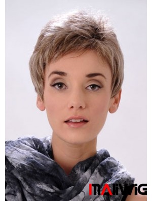 Cropped Boycuts Straight Blonde Gorgeous Synthetic Wigs