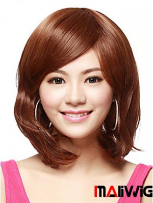 Shoulder Length Bobs Straight Auburn Flexibility Synthetic Wigs