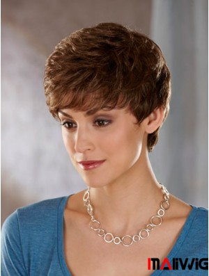 Wavy Brown Sassy Cropped Classic Wigs