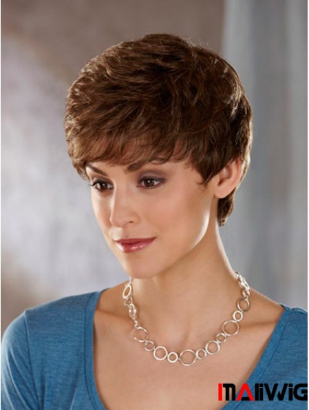 Wavy Brown Sassy Cropped Classic Wigs