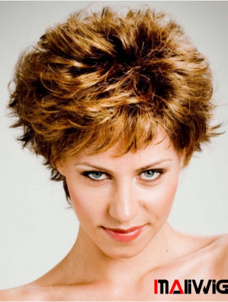 Top 8 inch Wavy Auburn Boycuts Short Wigs