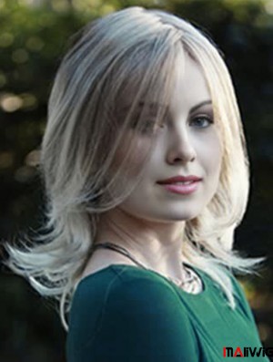 Layered Blonde Wavy Shoulder Length 14 inch Hairstyles Medium Wigs Layered Blonde Wavy Shoulder Length 14 inch Hairstyles Medium Wigs