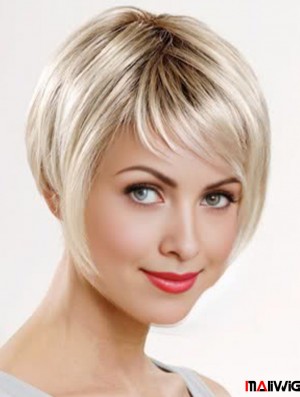 8 inch Straight Platinum Blonde Synthetic Short Capless Bob Wigs For Women 8 inch Straight Platinum Blonde Synthetic Short Capless Bob Wigs For Women