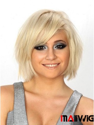 100% Hand-tied Straight Monofilament Bob Wig