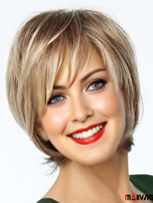 Lace Front Wigs For Sale With Bangs Short Length Blonde Color