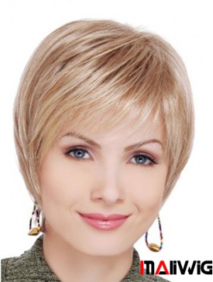 Best Blonde Short Straight Layered Lace Front Wigs