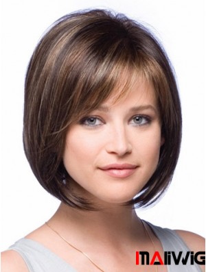 Bobs Chin Length Brown Straight New Petite Wigs