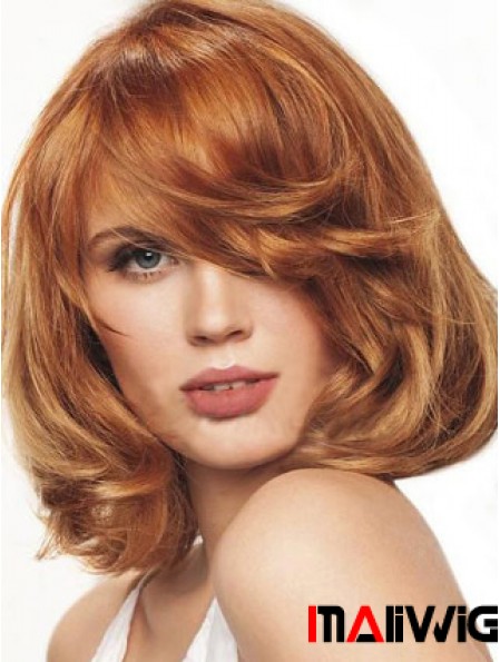 Chin Length Wavy Monofilament Auburn Best Bob Wigs
