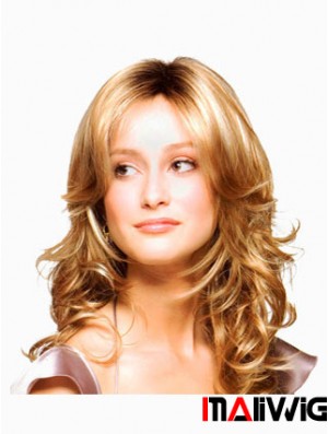 Wavy Layered Long Blonde Discount Lace Front Wigs