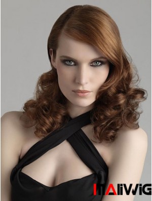 100% Hand Tied Synthetic Brown Layered Curly Monofilament Heat Resistant Wigs