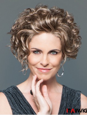 Curly Brown Designed Short Classic Wigs