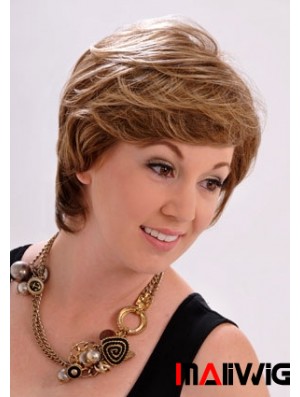 10 inch Stylish Straight With Bangs Brown Short Wigs