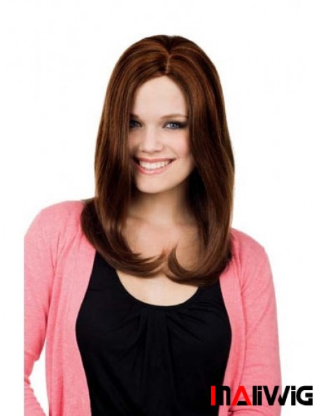 Straight Without Bangs Long Auburn Online Lace Front Wigs
