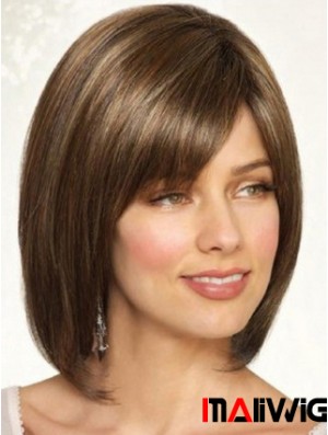 Chin Length Straight 100% Hand-tied Wigs 