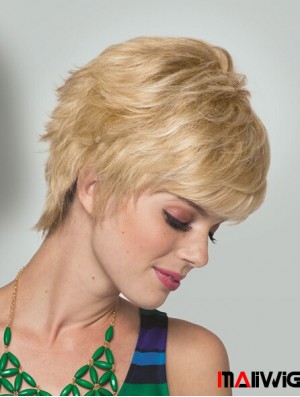 Boycuts Short Straight Blonde 5 inch Convenient Monofilament Wigs